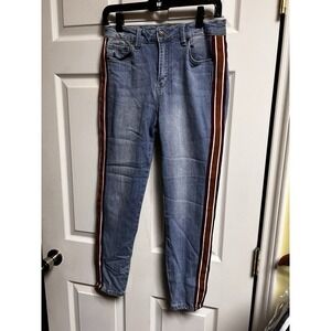 022-013 Dollhouse Women's Jeans 9/10 Light Blue W Stripes 29x27‎